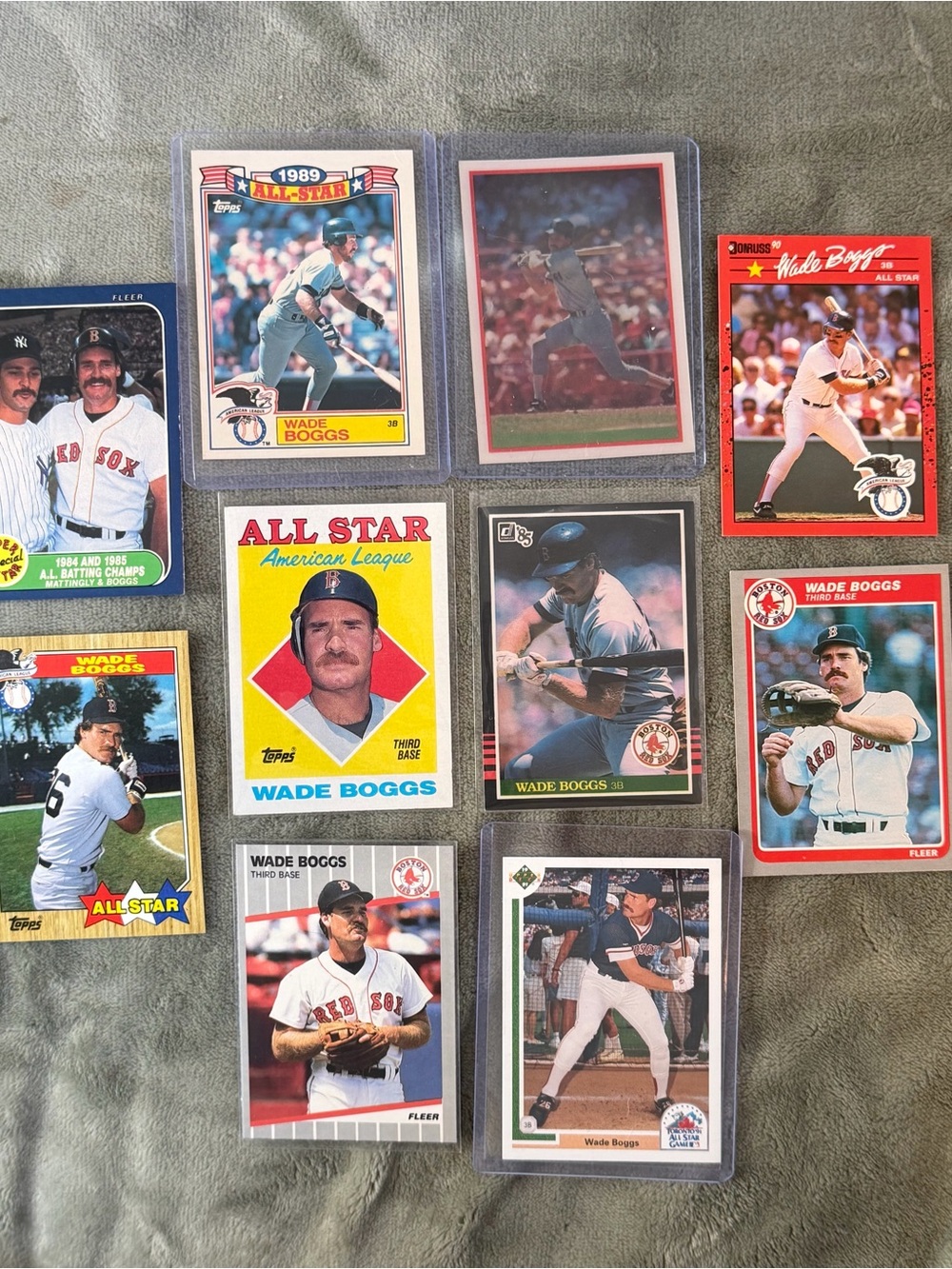 Wade Boggs Baseball Card Collection Lot – 10 Vintage Cards